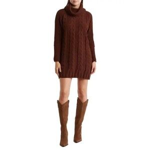DR2 Daniel Rainn Cable Stitch Chenille Sweater Dress M Burgundy Red NEW B16